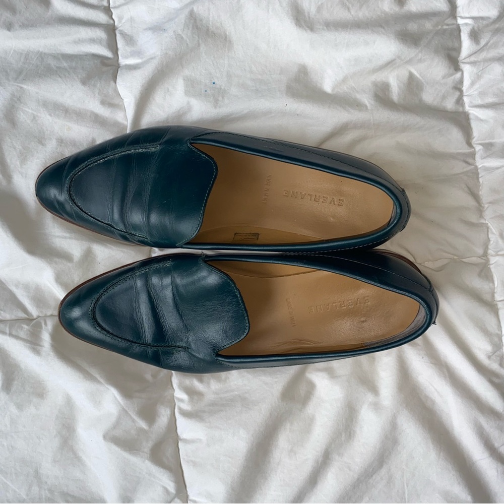 Everlane emerald green blue Slip-On Loafers